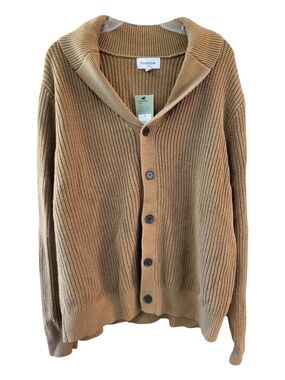 NWT Goodfellow & Co Brown Ribbed Shawl-Collar Cardigan - Size XL
